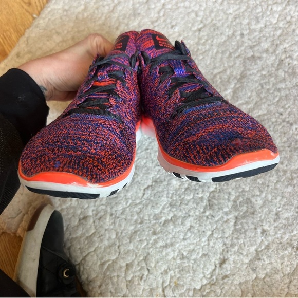 Women's Nike Free 5.0 TR Fit 4 Print Training Sneaker Purple White Coral Shoes - Picture 6 of 9